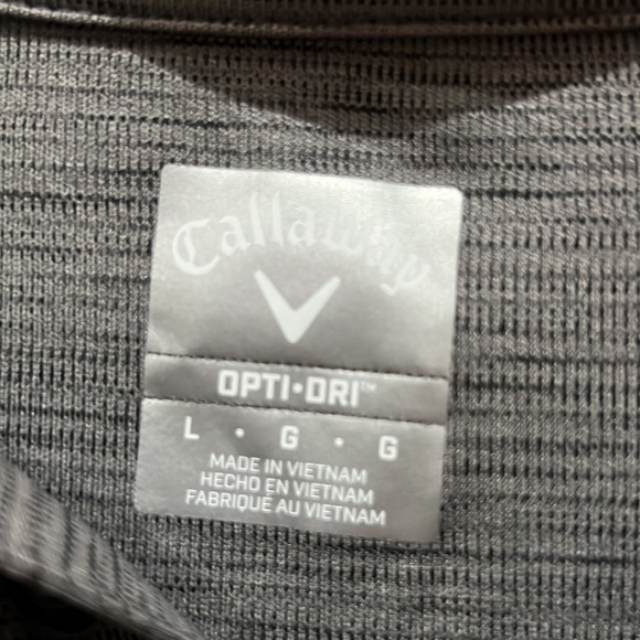 Callaway Mens Opti Dri Gray Performance Golf Polo Shirt, size L - Picture 2 of 5